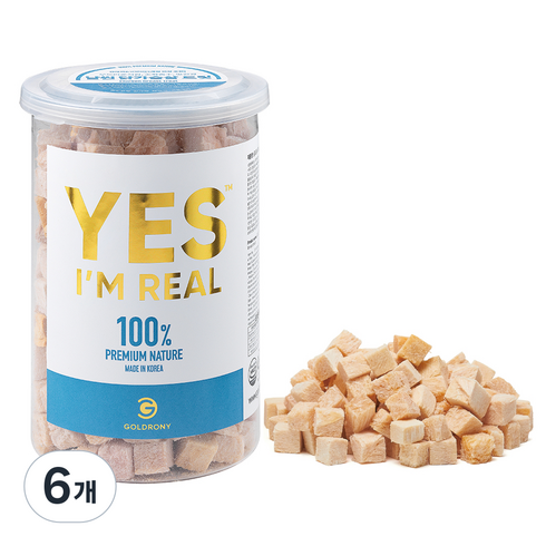 골드로니 반려동물 예스아임리얼 수제 건조간식, 닭가슴살트릿 맛, 90g, 6개