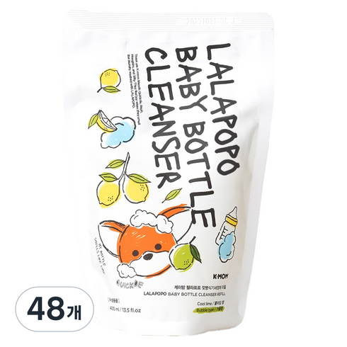 케이맘 랄라포포 젖병식기세정제 거품형 리필, 400ml, 48개