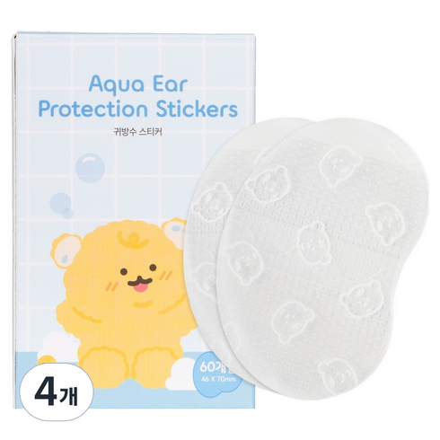 아가드 유아용 귀방수 스티커 60p, 투명, 4개
