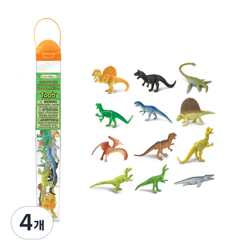사파리엘티디 육식공룡 튜브 피규어 Carnivorous Dinos 699004, 4개