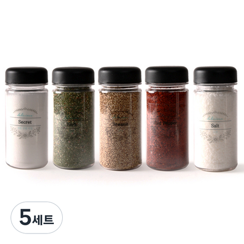비프로젝트 블랙텍 양념통 세트, 5세트, 양념통 5p + 투명 스티커 8p