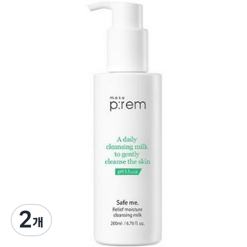 메이크프렘 세이프 미 릴리프 모이스처 클렌징 밀크, 2개, 200ml