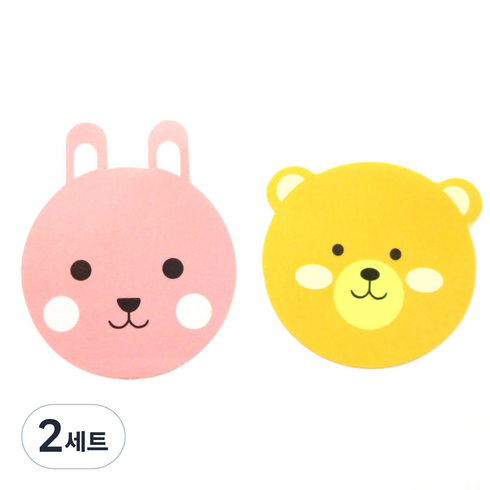 황씨네도시락 도시락스티커 토끼 120p + 곰 120p, 혼합 색상, 2세트