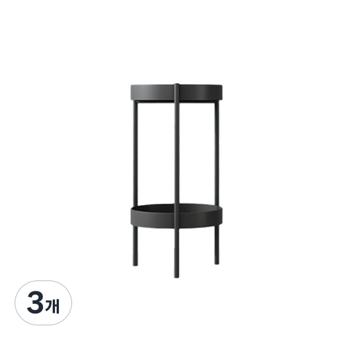 북유럽 디자인 심플 화분 받침대, 블랙, 3개