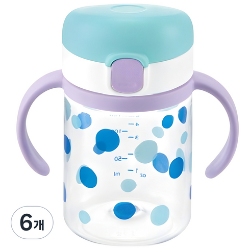 릿첼 AQ 외출용 드링킹머그, 라이트블루, 6개, 200ml