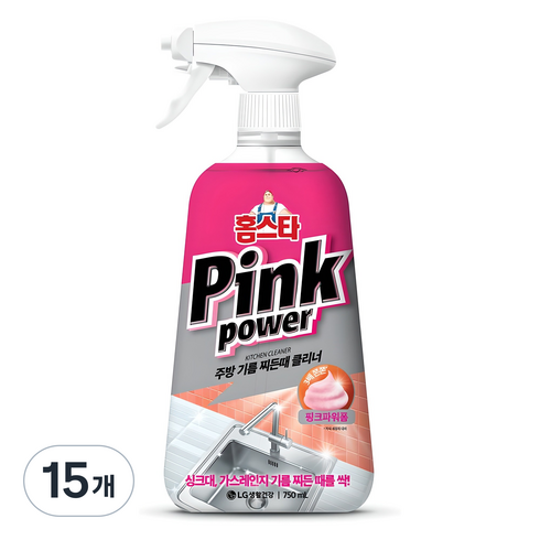 홈스타 핑크파워 주방 기름 찌든때 클리너, 750ml, 15개