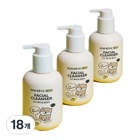 쏭레브 키즈 페이셜 클렌저 사탕향, 180ml, 18개
