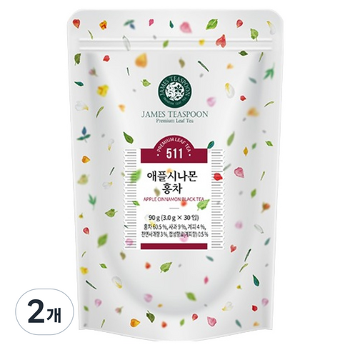제임스티스푼 애플시나몬 홍차, 2개, 30개입, 3g