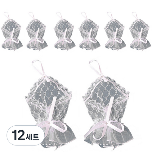 파티쇼 파티 드레스 손목장갑 뷰티 양손 세트, 화이트, 12세트