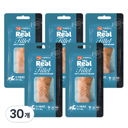 하림펫푸드 반려동물 더리얼 필렛 간식, 연어, 20g, 30개