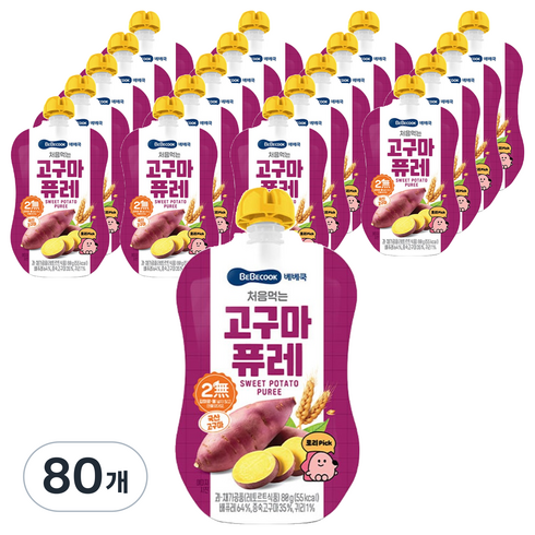 베베쿡 처음먹는 퓨레, 고구마, 80g, 80개
