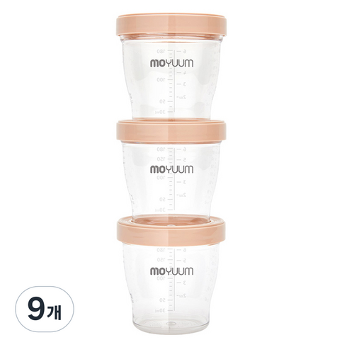 모윰 트라이탄 이유식 용기, 180ml, 테라코타, 9개