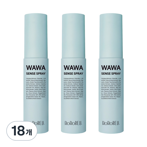 로로벨 구취제거 와와 센스 구강스프레이, 10ml, 18개