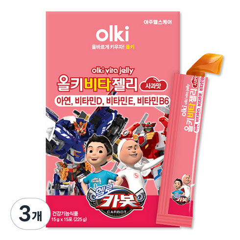 올키 비타젤리 사과맛 15p, 225g, 3개