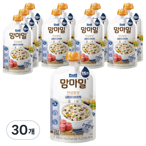 맘마밀 안심밥상 레토르트이유식, 소불고기 가지진밥, 140g, 30개