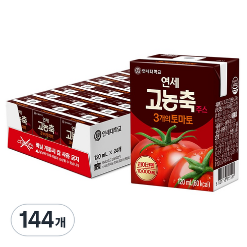 연세유업 고농축주스 3개의 토마토, 144개, 120ml