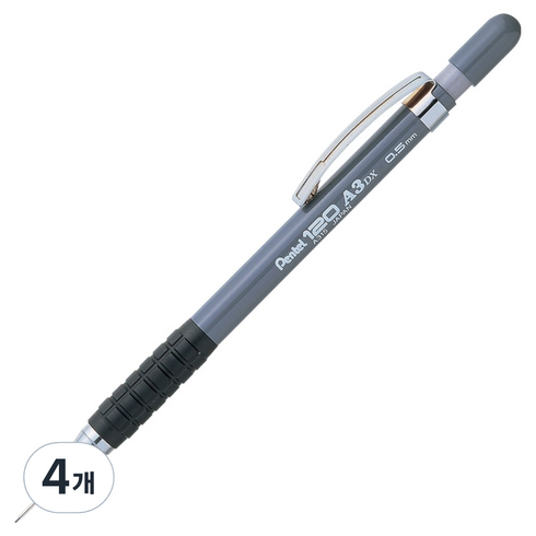 펜텔 120 A3 DX 샤프 그레이 A315-N, 4개, 0.5mm