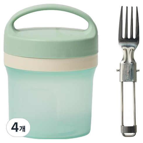 이지앤프리 프레시타워 과일샐러드 도시락통 소 450ml, 민트, 4개