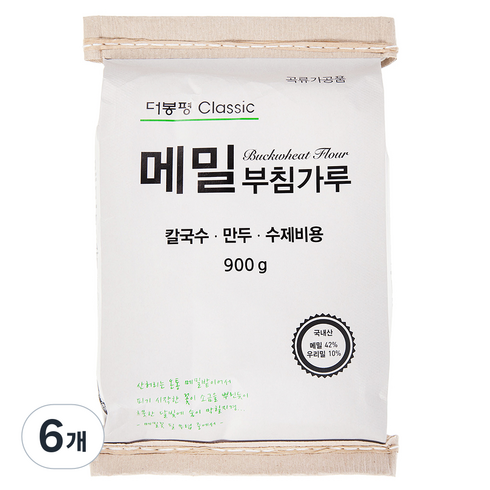 더봉평클래식 메밀부침가루, 900g, 6개