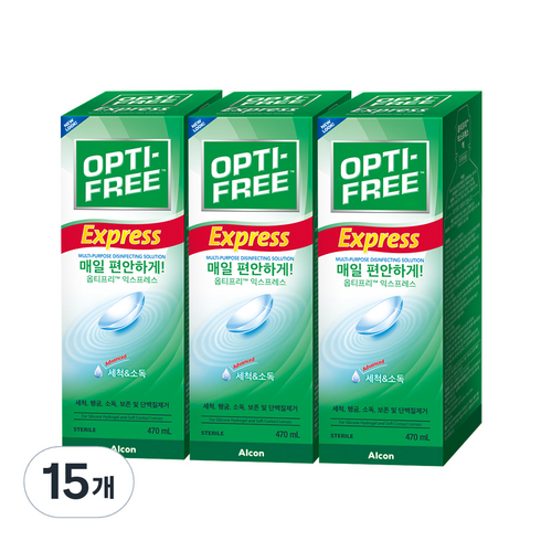 옵티프리 익스프레스 렌즈 세정액, 470ml, 15개