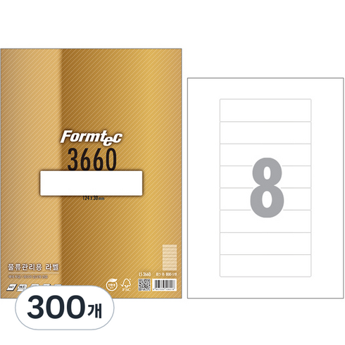 폼텍 물류관리용 라벨지 LS-3660, 8칸, 300개
