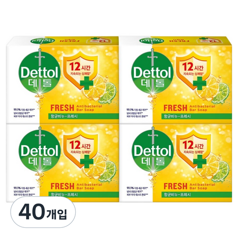 데톨 비누 프레시, 110g, 40개입