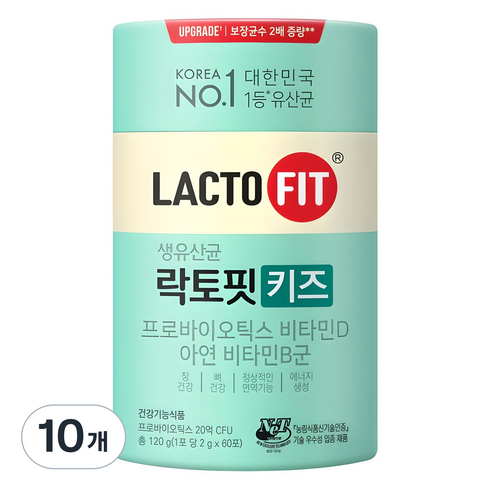 락토핏 키즈 유산균, 60회분, 120g, 10개