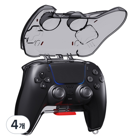 칸탐 PS5 듀얼센스 컨트롤러 보관 케이스, 투명블랙, 4개