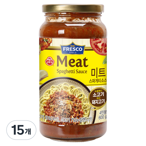 오뚜기프레스코 미트 스파게티소스, 600g, 15개