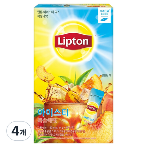 립톤 복숭아 아이스티, 14g, 20개입, 4개