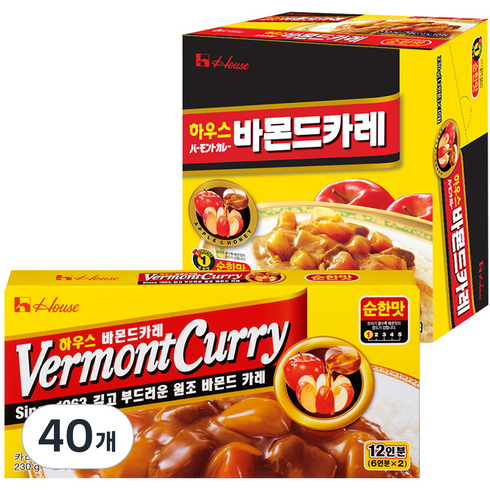 하우스푸즈 바몬드카레 순한맛, 230g, 40개