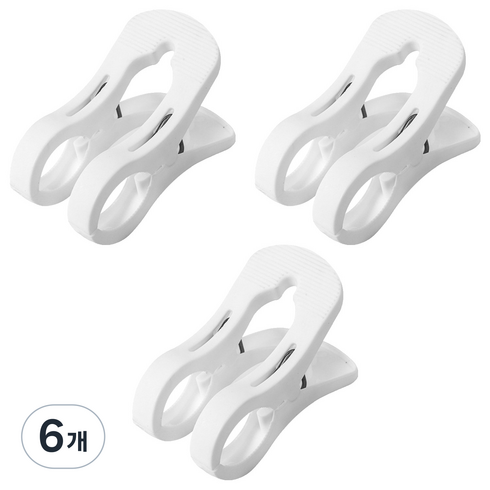 타이드코 다용도 강력한 대형 빨래 집게, 화이트, 6개