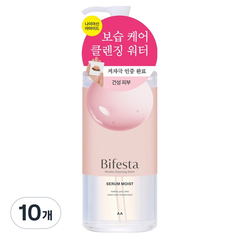 비페스타 미셀라 클렌징 워터 세럼 모이스트, 400ml, 10개