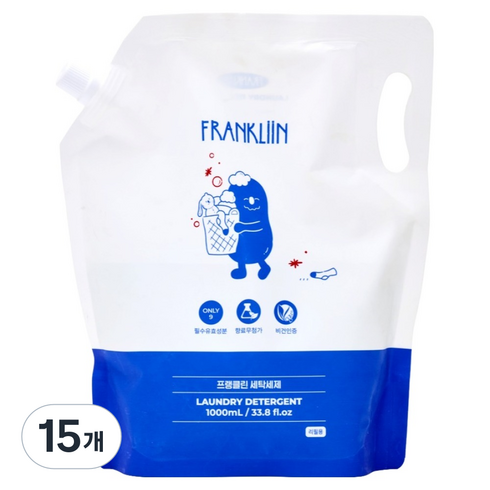 FRANKLIIN 유아용 세탁세제 리필, 1L, 15개