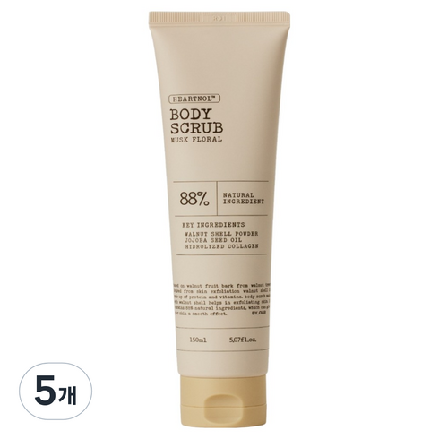 바이아우어 하트놀 바디스크럽 머스크플로럴향, 5개, 150ml