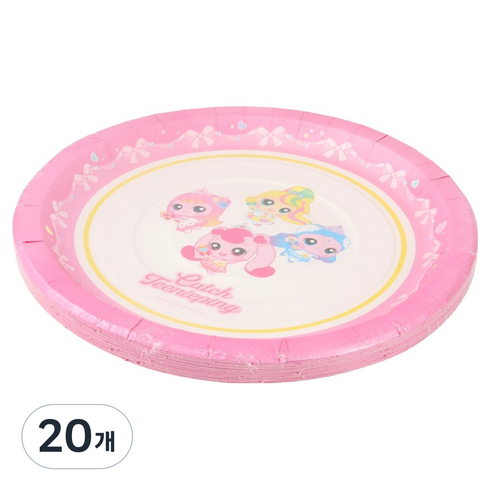 크린랩 캐치티니핑 종이접시 23cm, 20개, 15개입