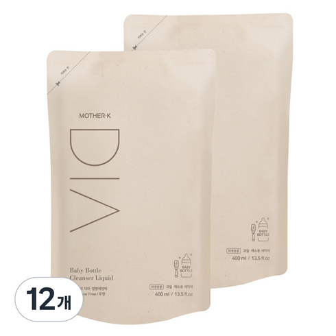 마더케이 유아용 디아 젖병세정제 리필형, 400ml, 12개