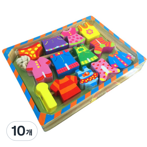 해피타운 원목 실꿰기 C타입 옷, 10개