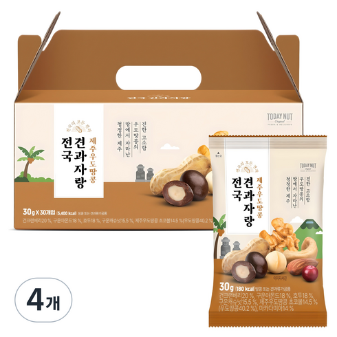 투데이넛 전국견과자랑 제주우도땅콩 900g, 4개