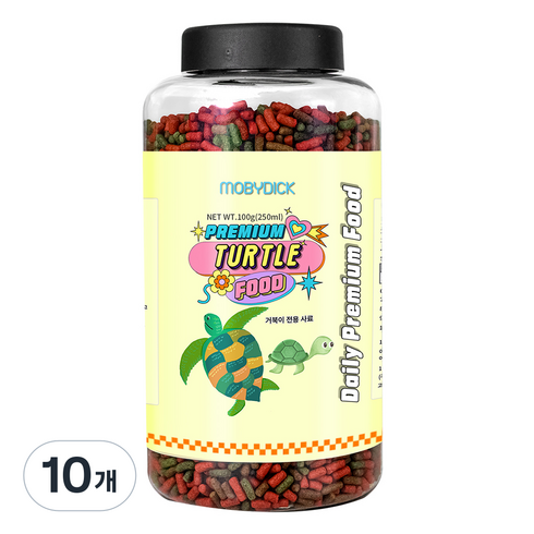 모비딕 프리미엄 터틀푸드 사료, 100g, 10개