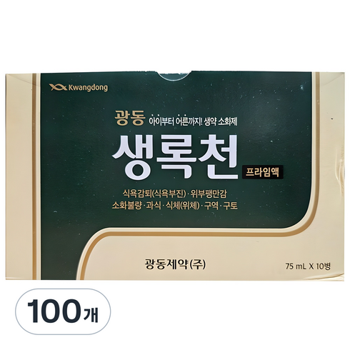 광동제약 생록천 프라임액, 75ml, 100개