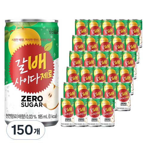 해태htb 갈배사이다 제로, 185ml, 150개