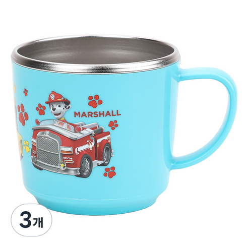 릴팡 퍼피구조대 논슬립 스텐컵 소, 혼합색상, 3개, 225ml