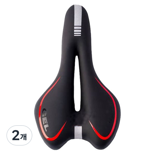 메이크스피드 전립선 홀 레일식 쿠션 안장, 레드, 2개
