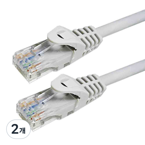 랜스타 UTP CAT.6 다이렉트 랜 케이블, 그레이, 2개, 20m