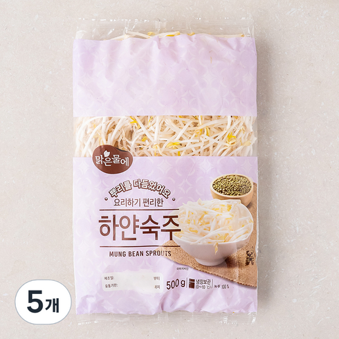 맑은물에 요리하기 편리한 하얀숙주, 500g, 5개