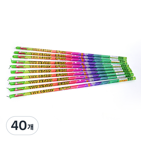 30발 슈퍼볼 막대폭죽, 혼합색상, 40개