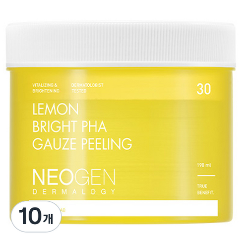 네오젠 레몬 브라이트 파하 거즈 필링패드 190ml, 30매입, 10개