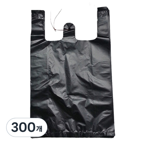 부국비닐봉투 손잡이 일반마트봉투 5호 검정, 20L, 300개