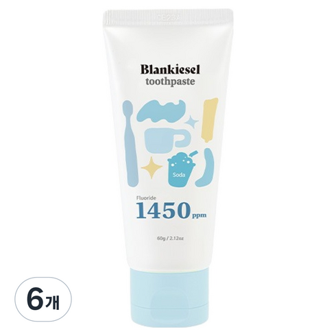 블랑키즐 유아용 1450 고불소 치약 소다향, 60g, 1개입, 6개